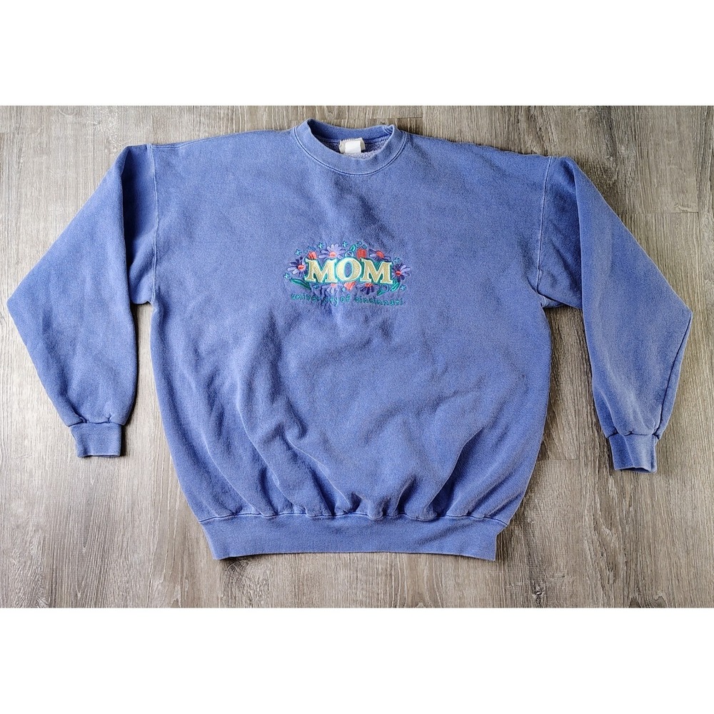 Oarsman Crewneck Sweater Mom University Cincinnati USA Made‎ Cotton Embroidered